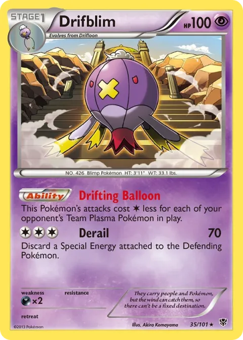 Carte Pokémon Grodrive 035/101, extension Explosion Plasma