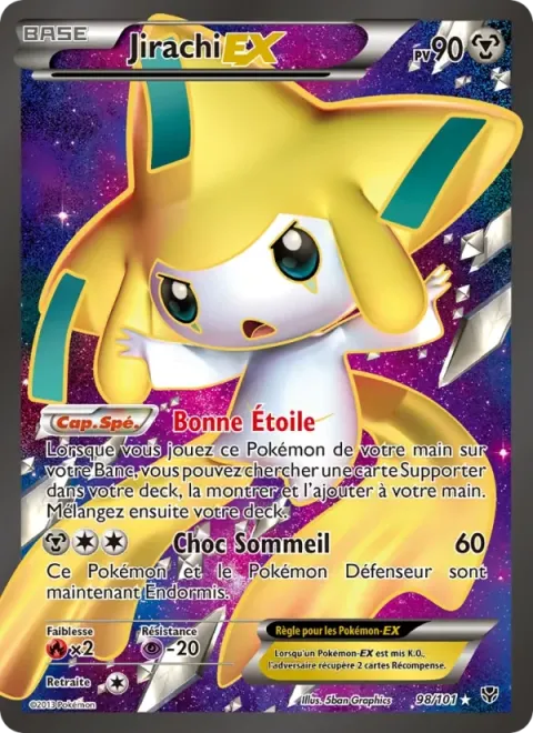 Carte Pokémon Jirachi EX 098/101, extension Explosion Plasma