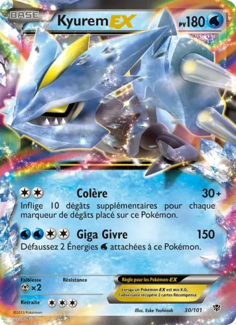 Carte Pokémon Kyurem EX 030/101, extension Explosion Plasma
