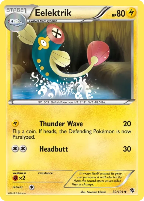 Carte Pokémon Lampéroie 032/101, extension Explosion Plasma