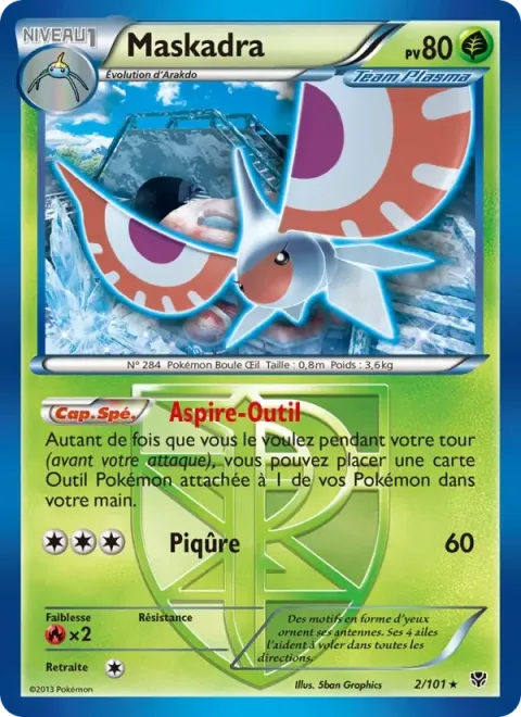 Carte Pokémon Maskadra 002/101, extension Explosion Plasma