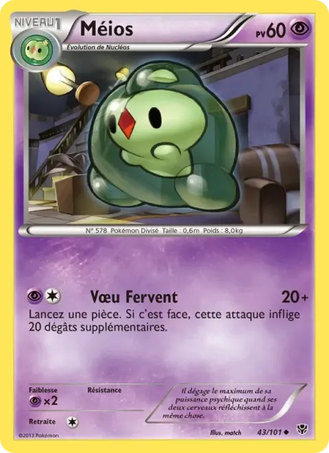 Carte Pokémon Méios 043/101, extension Explosion Plasma
