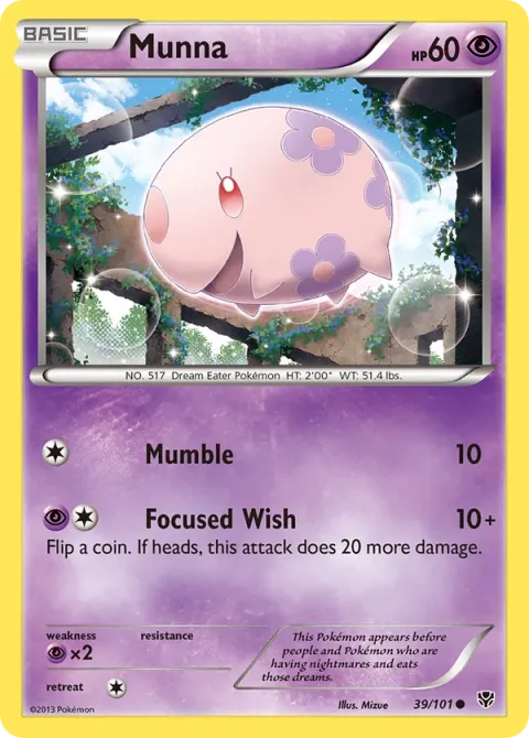 Carte Pokémon Munna 039/101, extension Explosion Plasma