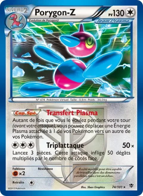 Carte Pokémon Porygon-Z 074/101, extension Explosion Plasma