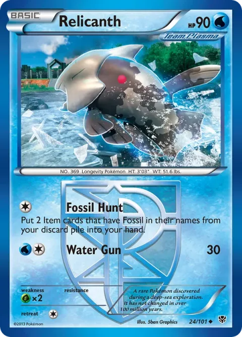 Carte Pokémon Relicanth 024/101, extension Explosion Plasma