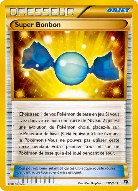 Carte Pokémon Super Bonbon 105/101, extension Explosion Plasma