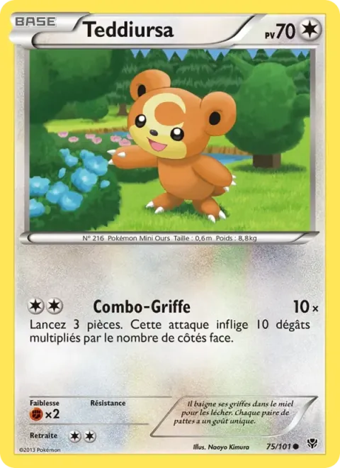 Carte Pokémon Teddiursa 075/101, extension Explosion Plasma