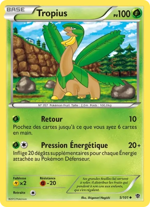 Carte Pokémon Tropius 005/101, extension Explosion Plasma