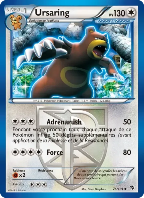 Carte Pokémon Ursaring 076/101, extension Explosion Plasma