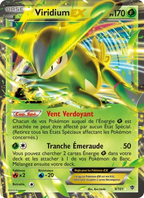 Carte Pokémon Viridium EX 009/101, extension Explosion Plasma