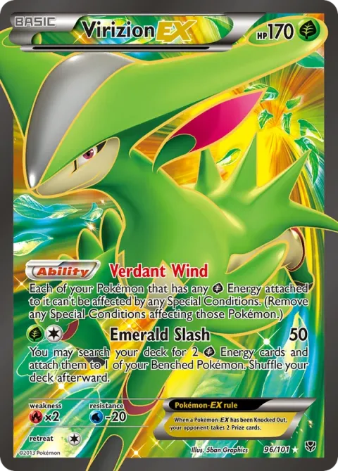 Carte Pokémon Viridium EX 096/101, extension Explosion Plasma