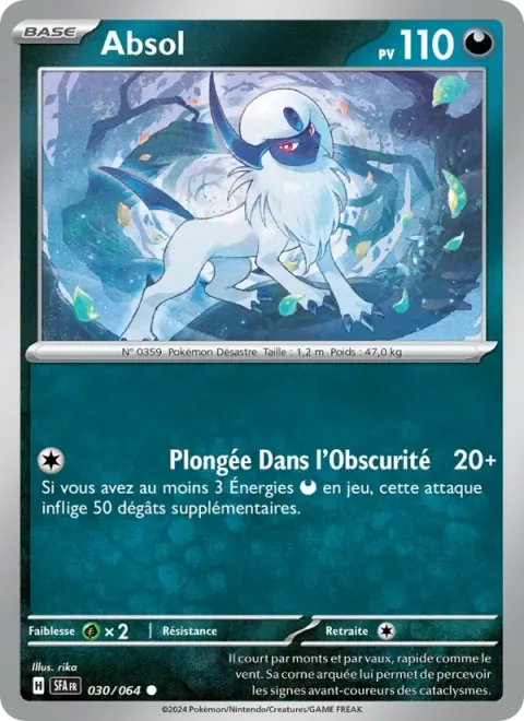 Carte Pokémon Absol 030/064, extension Fable Nébuleuse