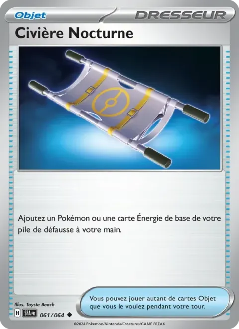 Carte Pokémon Civière Nocturne 061/064, extension Fable Nébuleuse
