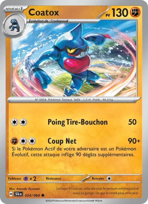 Carte Pokémon Coatox 024/064, extension Fable Nébuleuse
