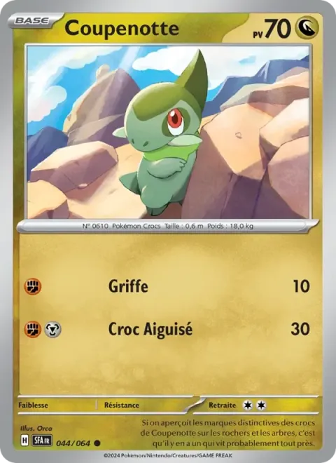 Carte Pokémon Coupenotte 044/064, extension Fable Nébuleuse