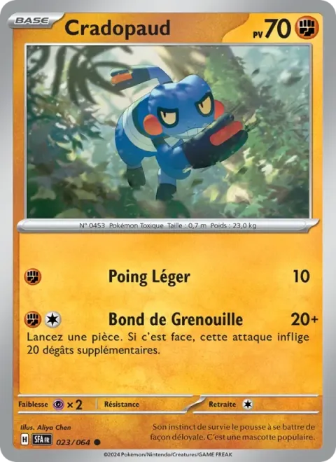 Carte Pokémon Cradopaud 023/064, extension Fable Nébuleuse