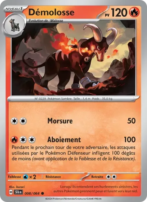 Carte Pokémon Démolosse 008/064, extension Fable Nébuleuse