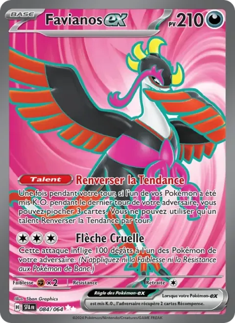 Carte Pokémon Favianos-ex 084/064, extension Fable Nébuleuse