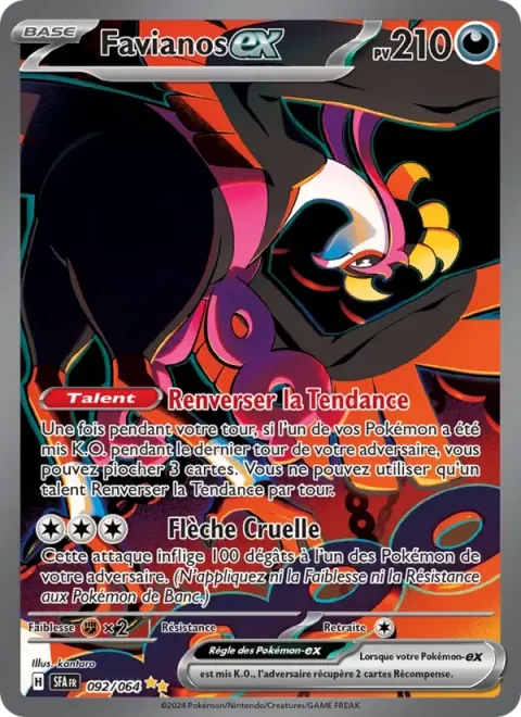 Carte Pokémon Favianos-ex 092/064, extension Fable Nébuleuse