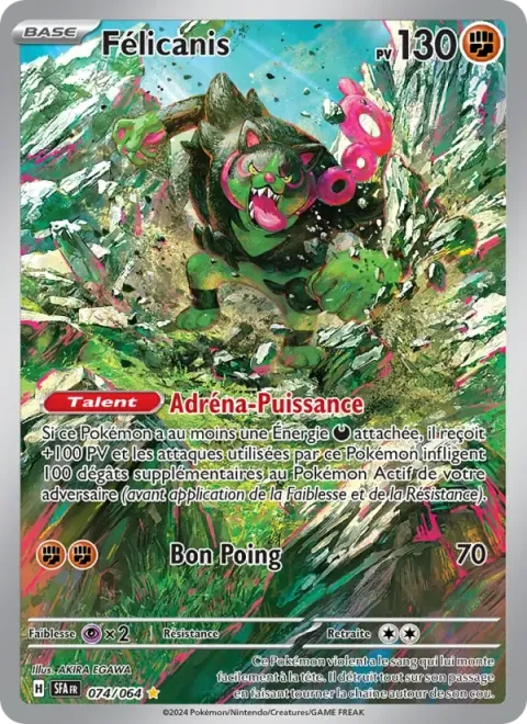 Carte Pokémon Félicanis 074/064, extension Fable Nébuleuse