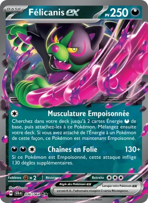 Carte Pokémon Félicanis-ex 036/064, extension Fable Nébuleuse