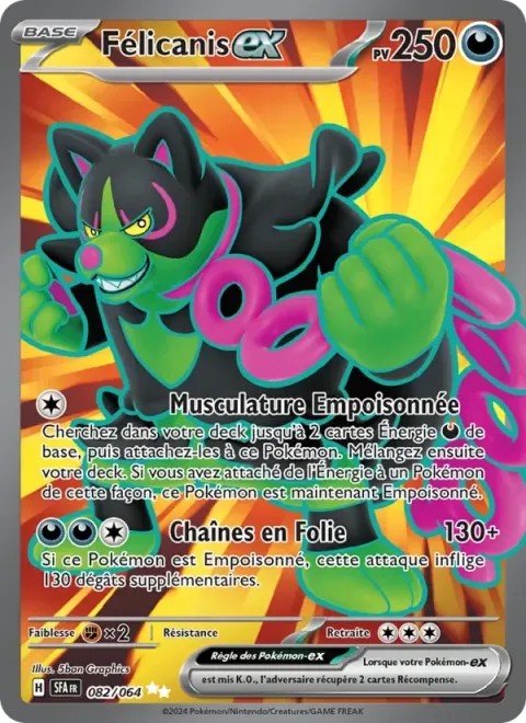Carte Pokémon Félicanis-ex 082/064, extension Fable Nébuleuse