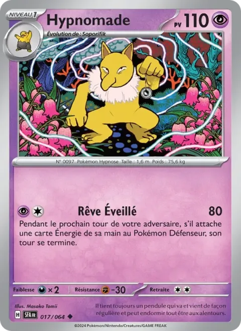 Carte Pokémon Hypnomade 017/064, extension Fable Nébuleuse