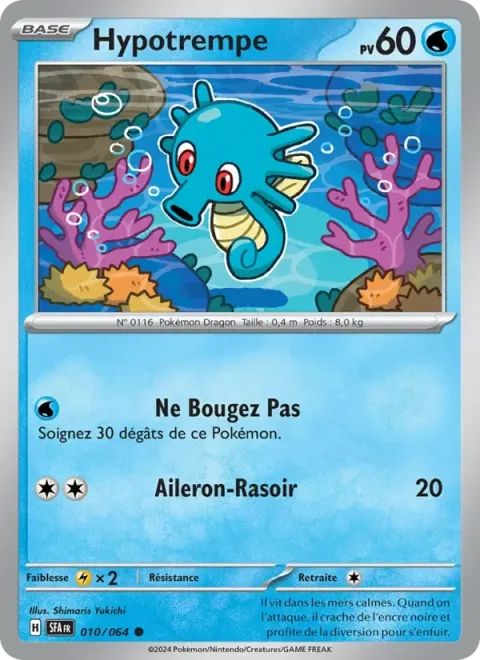 Carte Pokémon Hypotrempe 010/064, extension Fable Nébuleuse