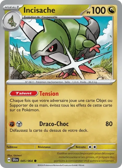 Carte Pokémon Incisache 045/064, extension Fable Nébuleuse