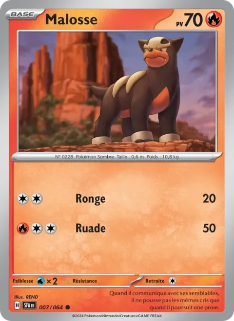 Carte Pokémon Malosse 007/064, extension Fable Nébuleuse