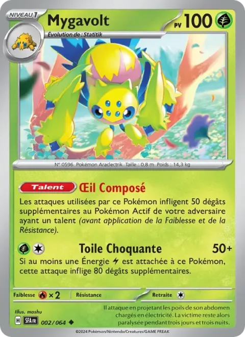 Carte Pokémon Mygavolt 002/064, extension Fable Nébuleuse