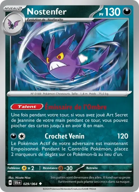 Carte Pokémon Nostenfer 029/064, extension Fable Nébuleuse