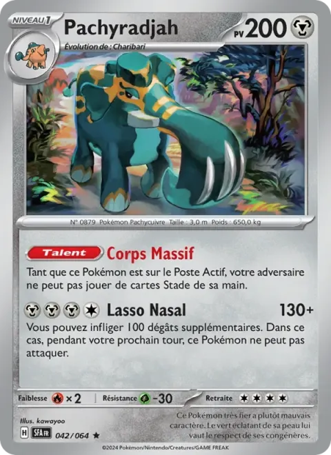 Carte Pokémon Pachyradjah 042/064, extension Fable Nébuleuse