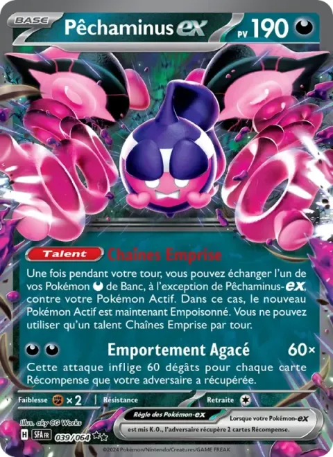 Carte Pokémon Pêchaminus-ex 039/064, extension Fable Nébuleuse