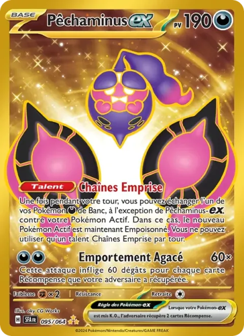 Carte Pokémon Pêchaminus-ex 095/064, extension Fable Nébuleuse