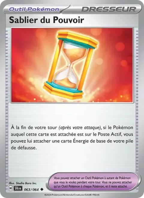 Carte Pokémon Sablier du Pouvoir 063/064, extension Fable Nébuleuse