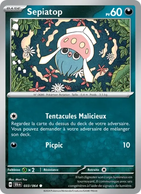 Carte Pokémon Sepiatop 033/064, extension Fable Nébuleuse