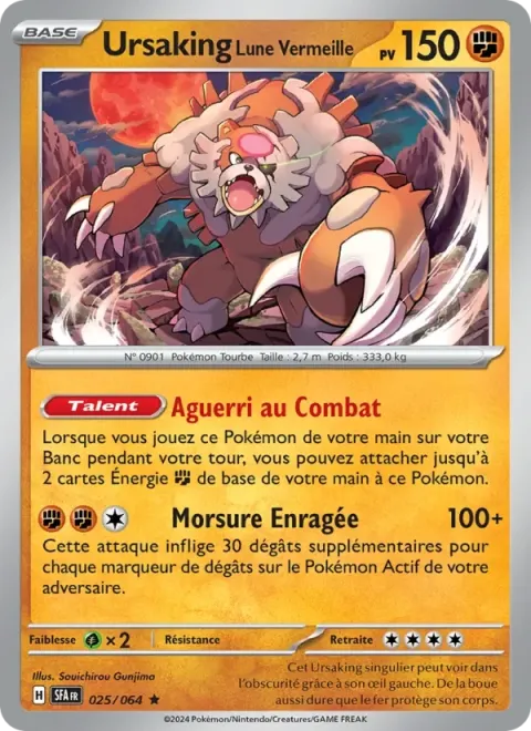 Carte Pokémon Ursaking Lune Vermeille 025/064, extension Fable Nébuleuse