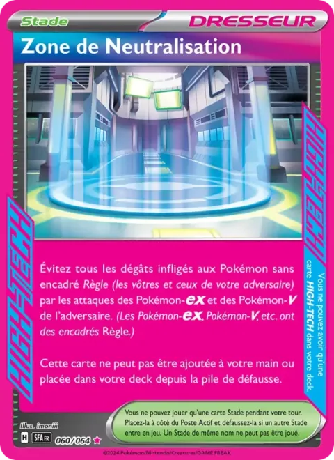 Carte Pokémon Zone de Neutralisation 060/064, extension Fable Nébuleuse