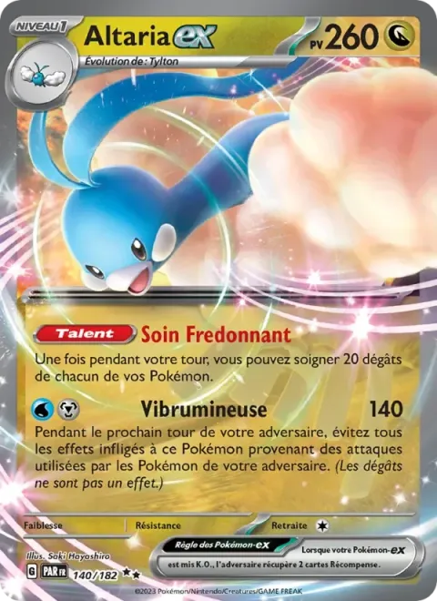 Carte Pokémon Altaria-ex 140/182, extension Faille Paradoxe