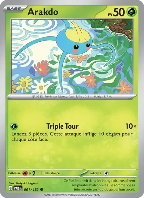 Carte Pokémon Arakdo 001/182, extension Faille Paradoxe