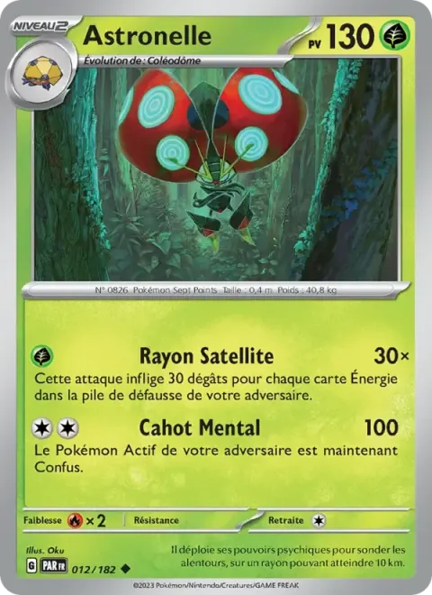 Carte Pokémon Astronelle 012/182, extension Faille Paradoxe