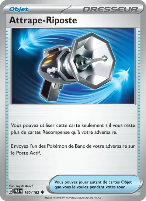 Carte Pokémon Attrape-Riposte 160/182, extension Faille Paradoxe