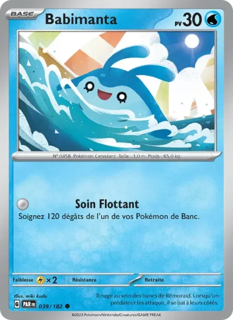 Carte Pokémon Babimanta 039/182, extension Faille Paradoxe