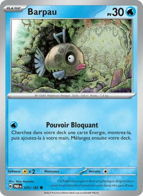 Carte Pokémon Barpau 035/182, extension Faille Paradoxe