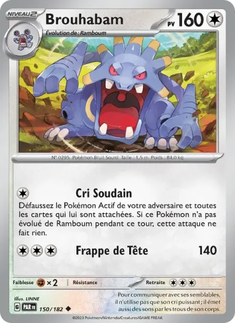 Carte Pokémon Brouhabam 150/182, extension Faille Paradoxe