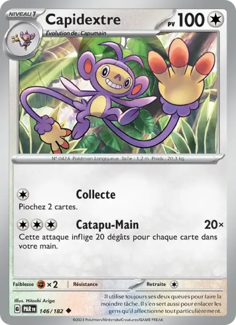 Carte Pokémon Capidextre 146/182, extension Faille Paradoxe