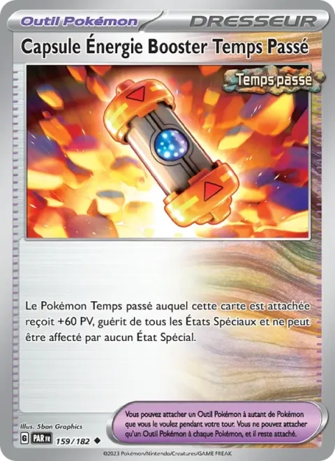Carte Pokémon Capsule Énergie Booster Temps Passé 159/182, extension Faille Paradoxe