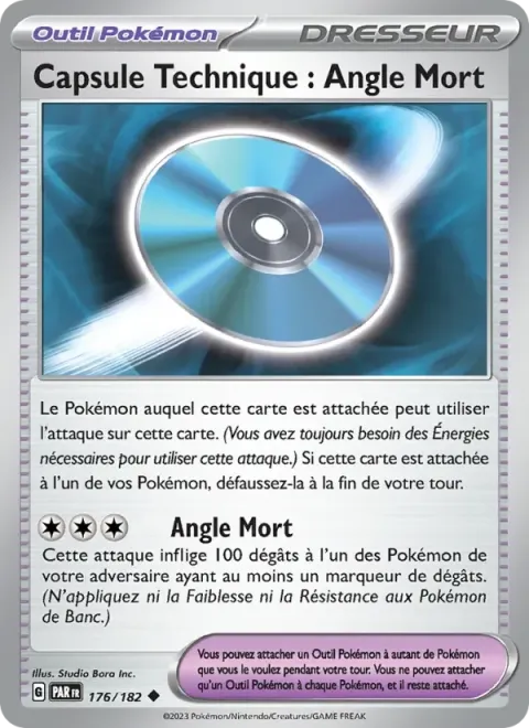 Carte Pokémon Capsule Technique : Angle Mort 176/182, extension Faille Paradoxe