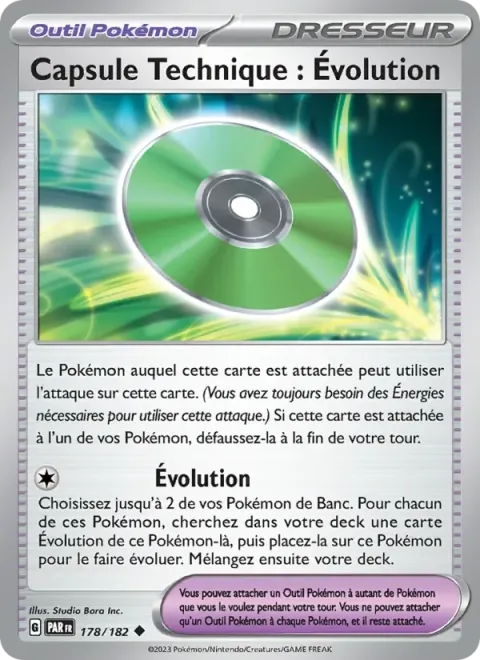 Carte Pokémon Capsule Technique : Évolution 178/182, extension Faille Paradoxe